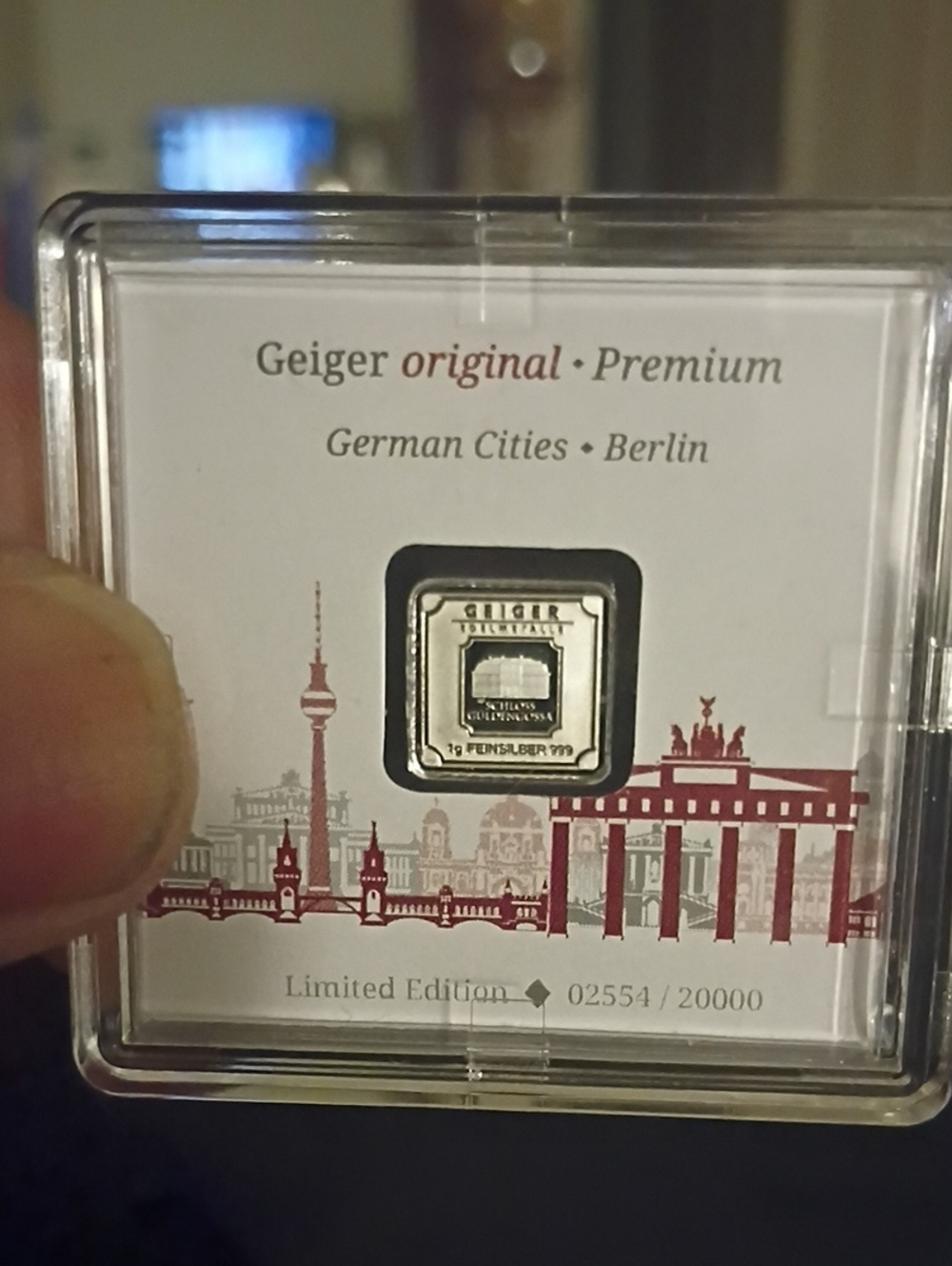 Geiger Original Premium German Cities Berlin Silver Square - Silver